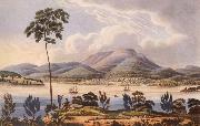 Distant View of Hobart Town,Van Diemen-s Land,from Blufhead Lycett, Joseph